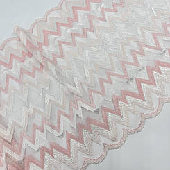 Мереживо "Моллі" еластичне рожеве зіг-заг 23 см.