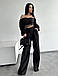 Елегантний жіночий вечірній костюм-двійка, чорний, фото 2
