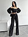 Елегантний жіночий вечірній костюм-двійка, чорний, фото 3