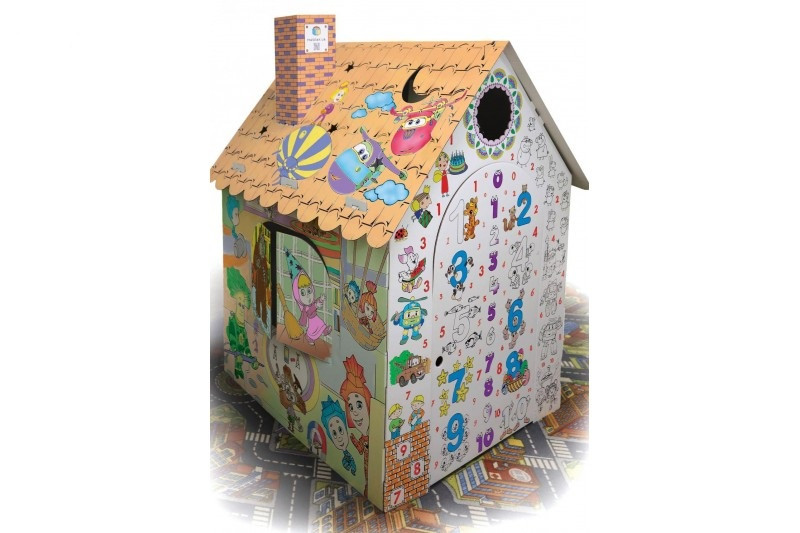 Картонний будиночок-розмальовка дитяча