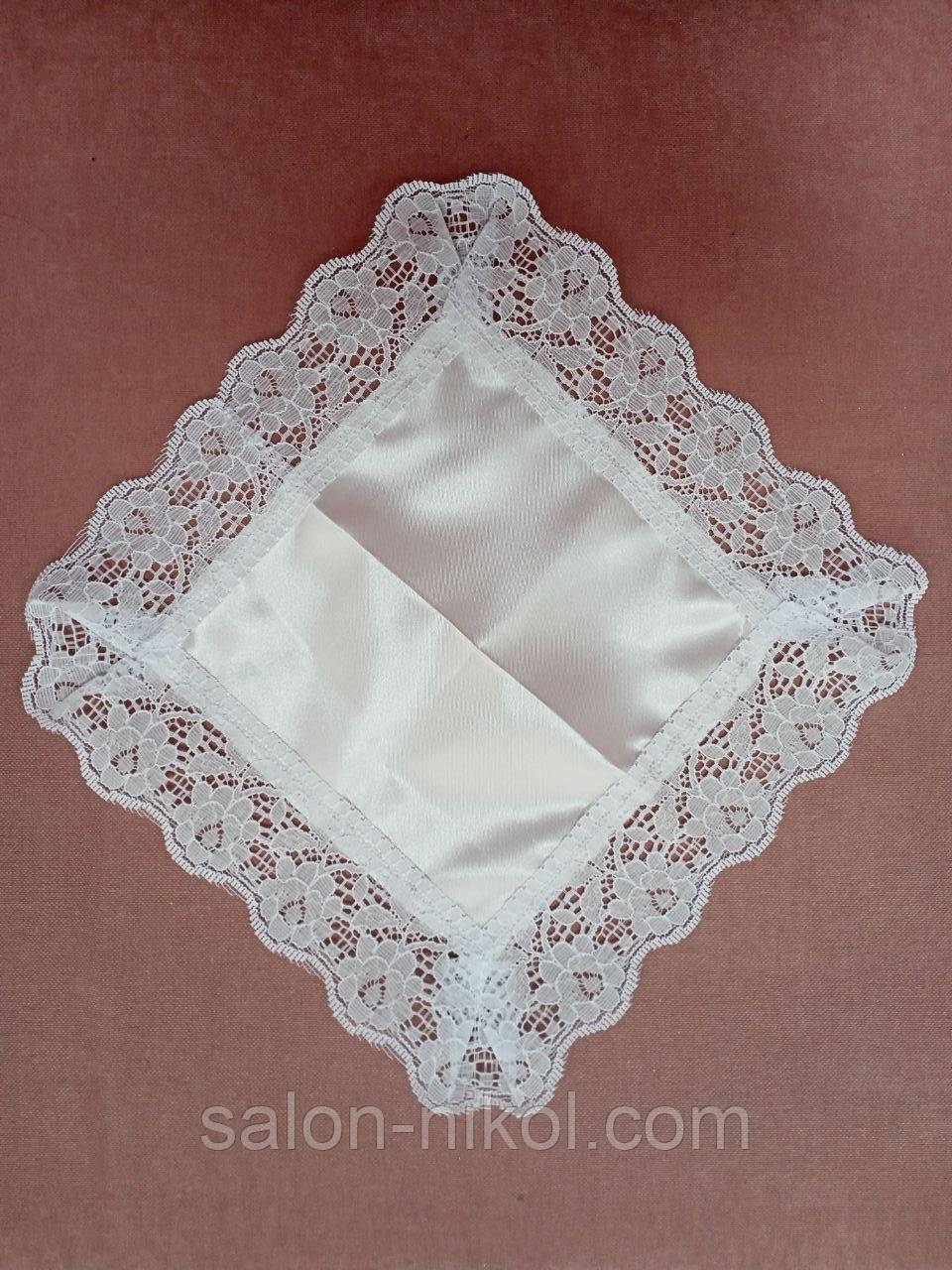 Платочек для венчания в белом цвете - фото 3 - id-p1887764170