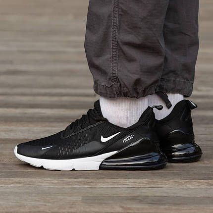 Кросівки Nike Air Max 270 Black White / Найк Аїр Макс 270 Чорні з Білим, фото 1
