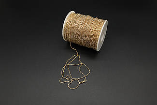 Кульковий ланцюжок на метраж Декоративний 1.5 мм Біжутерія ланцюг для декупажу Фурнітура "Золото"