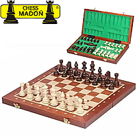 Шахи турнірні для змагань класичні ручної роботи з натурального дерева MADON №5 (49x49см)