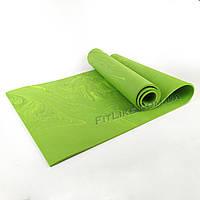 Коврик 8 мм для йоги и фитнеса Ocean Style спортивний каремат TPE, йога мат (180/60/8 мм) Зеленый