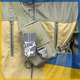 Тактична сумка через плече нагрудна-наплічна SILVER KNIGHT сумка для телефона та документів (9119-olive)