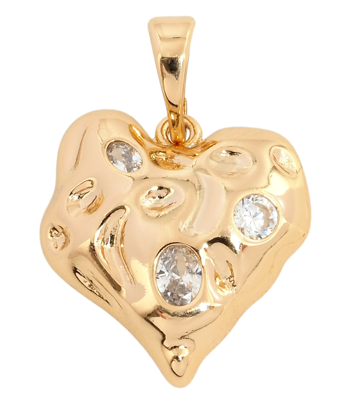 Кулон Xuping Позолота 18K "Серце з цирконієм" для ланцюжка до 5мм