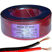 Кабель живлення 2 жили 14х0.12мм, CCA 0.16мм², 24AWG, красно-чёрный, 100м, Sound Star