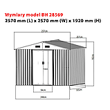 Садовий будиночок Bass Polska BH 28569 металевий 2,6 х 2,6 х 1,9 м, фото 5