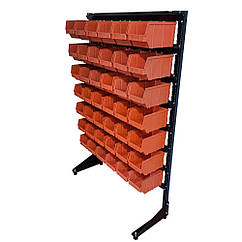 Стенд з ящиками 1500 мм 42 ящика, органайзер з пластиковими ящиками, стелаж для метизів, кольорові ящики В/С