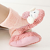 Пінетки для малюків, теплі шкарпетки дитячі тапочки з ковзною підошвою 14см рожеві, фото 2
