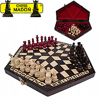 Шахматы на троих подарочные ручной работы из натурального дерева сувенирные MADON TROJKI (27,5x27,5см)