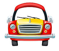 Наклейка для ростовой фигуры "Красная машина" 80х70см / интерьерная наклейка (без обреза по контуру)