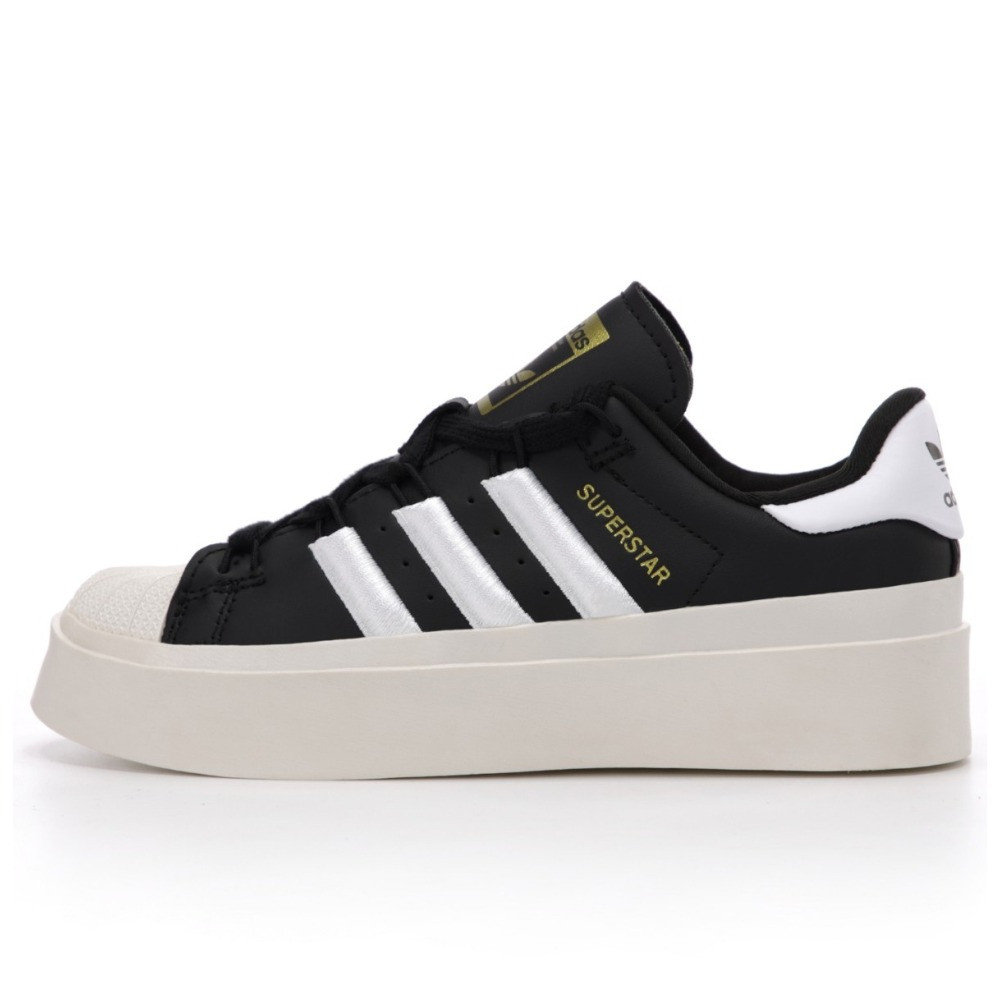Жіночі кросівки Adidas Superstar Platform Bonega Black White, чорні шкіряні кросівки адідас суперстар бонега, фото 1