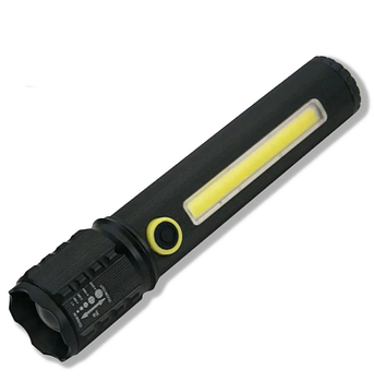 Ліхтарик ручний BL-C63 COB з USB-зарядкою Чорний (KG-9973)
