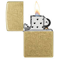 Запальничка бензинова Zippo Regular Street Brass Золотиста (48267) оригінал виробництво США