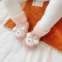 Пінетки для малюків, теплі шкарпетки дитячі тапочки з ковзною підошвою 14см рожеві