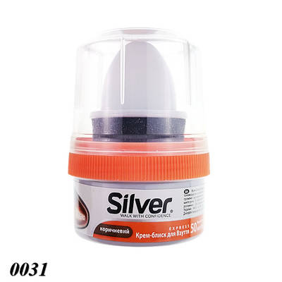 Крем-блиск для взуття Silver коричневий 50 мл (12шт)