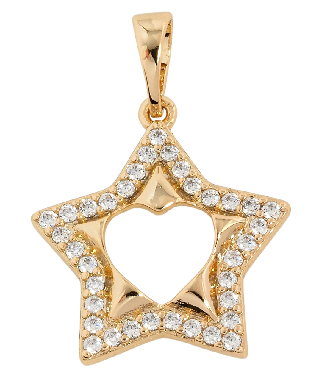 Кулон Xuping Позолота 18K "Зірка з візерунком серце" для ланцюжка до 5мм