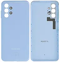 Задняя панель корпуса (крышка аккумулятора) для Samsung A135F Galaxy A13, голубая + стекло камеры