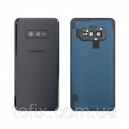 Задня панель корпусу (кришка акумулятора) Samsung G970F Galaxy S10e, чорна, Prism Black