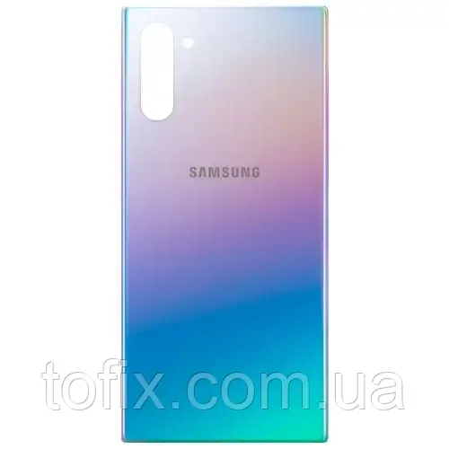 Задня панель корпусу (кришка акумулятора) Samsung N970F Galaxy Note 10, срібляста, Aura Glow