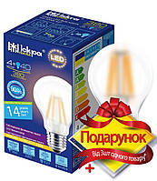 Світлодіодна лампа ІСКРА LED Filament A55 4W 3000K E27 (frosted, матована), філамент