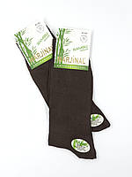 Мужские носки высокие Marjinal, бамбук летние тонкие, антибактериальне однотонные, 40-45 6 пар/уп. коричневый