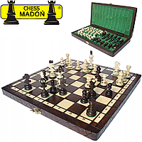 Шахи подарункові ручної роботи з натурального дерева сувенірні з різьбленими фігурами MADON PEARL (35x35см)