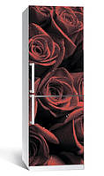 Виниловая наклейка на холодильник Алые розы, 60x180 см, виниловые наклейки на холодильник
