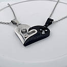 Парні кулони для закоханих з нержавіючої медичної сталі з емаллю "Розкіш", фото 2