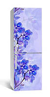 Пленка самоклейка на холодильник на кухню Орхидея электрик 60x180 см, интерьерные наклейки на кухню