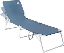 Туристичне ліжко Outwell Tenby Ocean Blue | Розкладний сталевий шезлонг, 3 положення спинки, ручки для зручного перенесення, фото 3