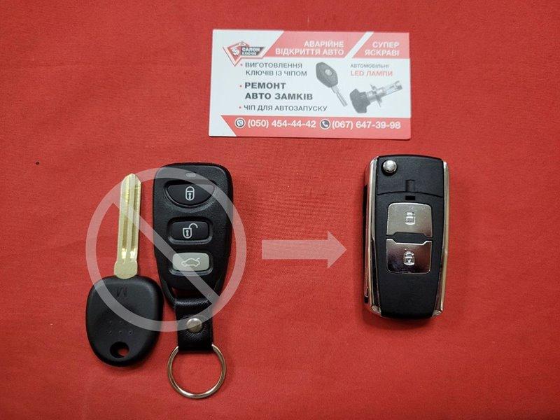 Ключ Kia викидний для переділки 2+1 кнопка