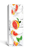 Вінілова наклейка на холодильник Грейпфрути, 60x180 см, декор на шпалери наклейки