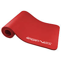Коврик мат для йоги и фитнеса SportVida NBR 1.5 см SV-HK0073 Red спортивный для дома спортзала W_1734
