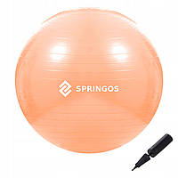 М'яч для фітнесу (фітбол) Springos 55 см Anti-Burst FB0010 Orange W_1691