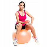 М'яч для фітнесу (фітбол) Springos 55 см Anti-Burst FB0010 Orange W_1691, фото 10