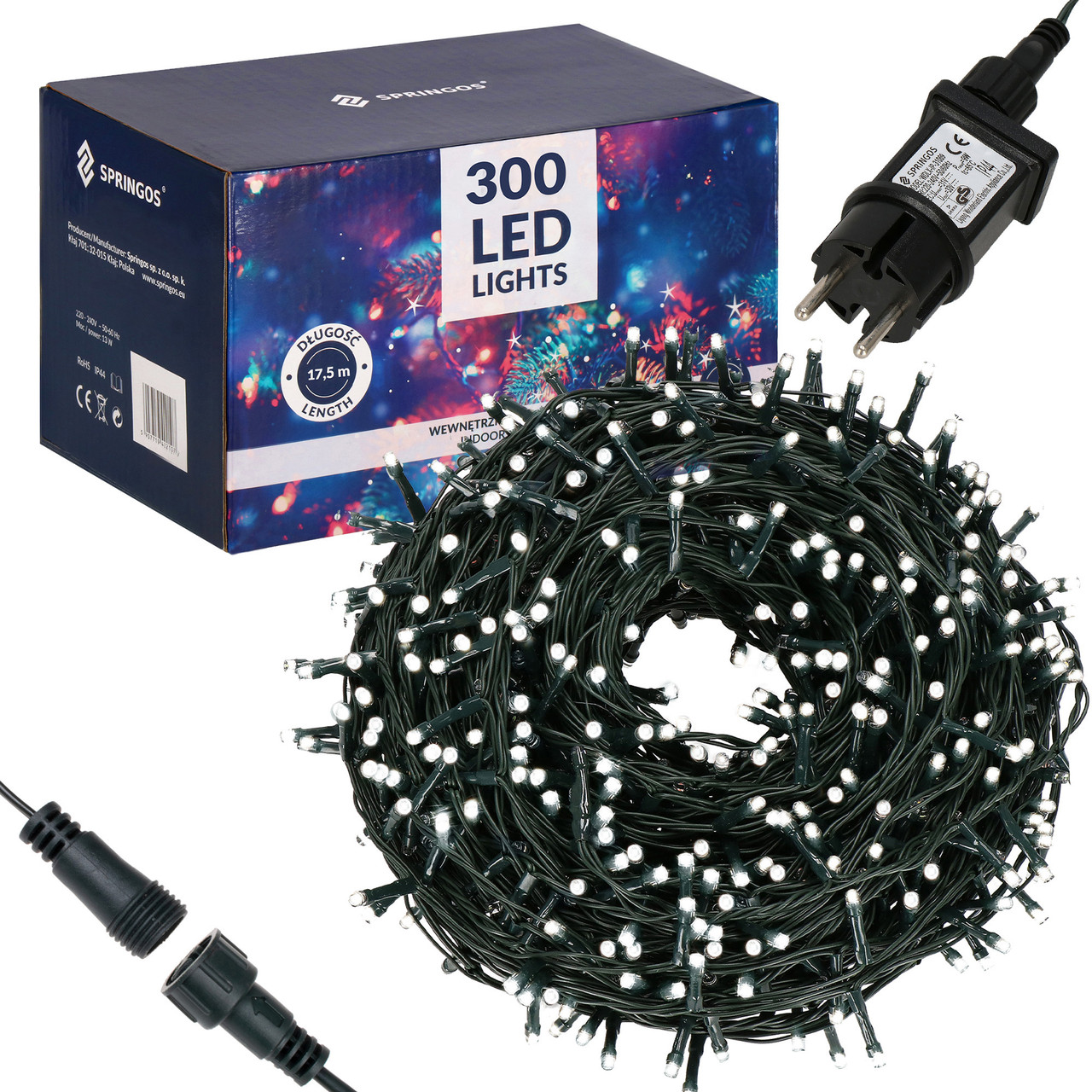 Гірлянда вулична 15 м Springos CL0320 Cold White 300 LED зовнішня світлодіодна W_1764