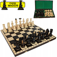 Шахматы подарочные ручной работы из натурального дерева сувенирные на подарок MADON (50x50см)