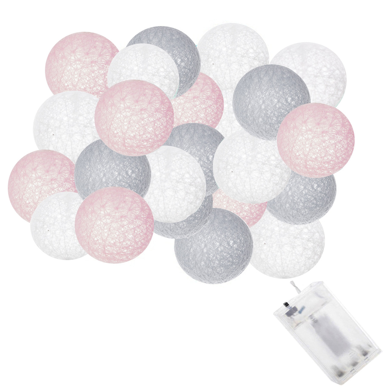 Гірлянда на батарейках 6 м Springos Cotton Balls CL0061 Warm White 30 LED бавовняних куль світлодіодна W_1718