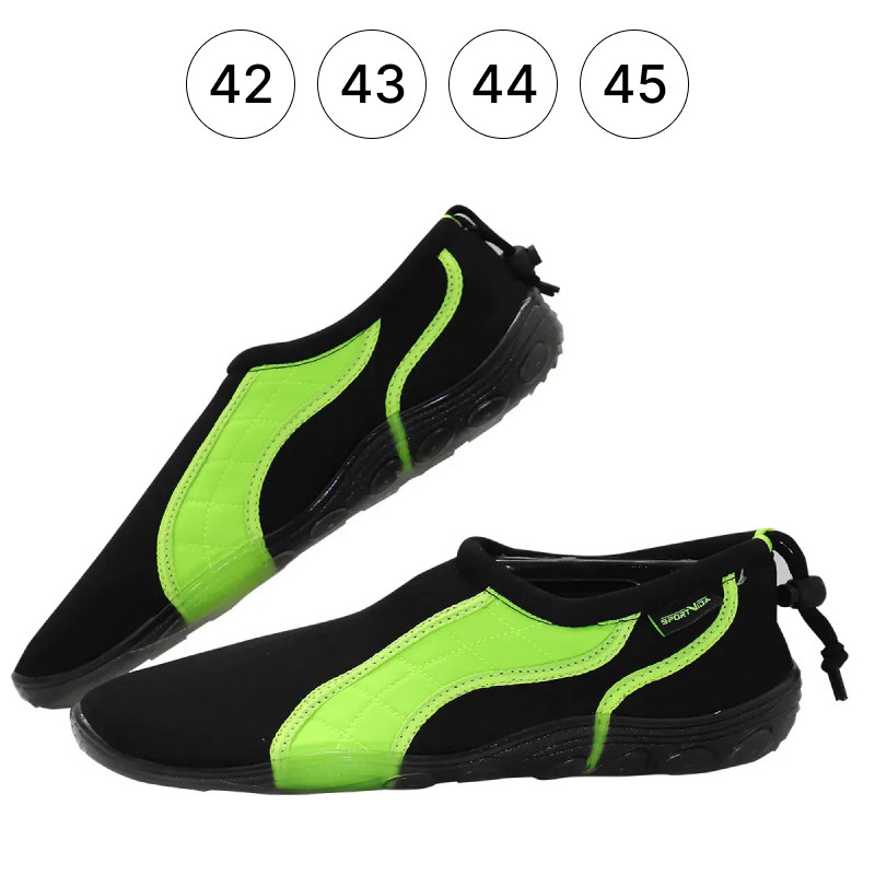 Взуття для пляжу та коралів SportVida SV-GY0004 Black/Green аквашузи чоловічі коралки для дорослих M_1880 44