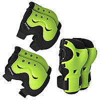 Комплект защитный 3в1 SportVida SV-KY0001-L Black/Green Size L Набор защита для роликов скейта пенниборда