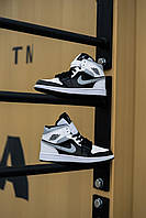 Мужские / женские кроссовки Nike Air Jordan 1 Retro Mid Black White Grey Shadow