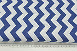 Бавовняна тканина з синім зигзаг 135 г/м2 No441, фото 6