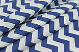 Бавовняна тканина з синім зигзаг 135 г/м2 No441, фото 3