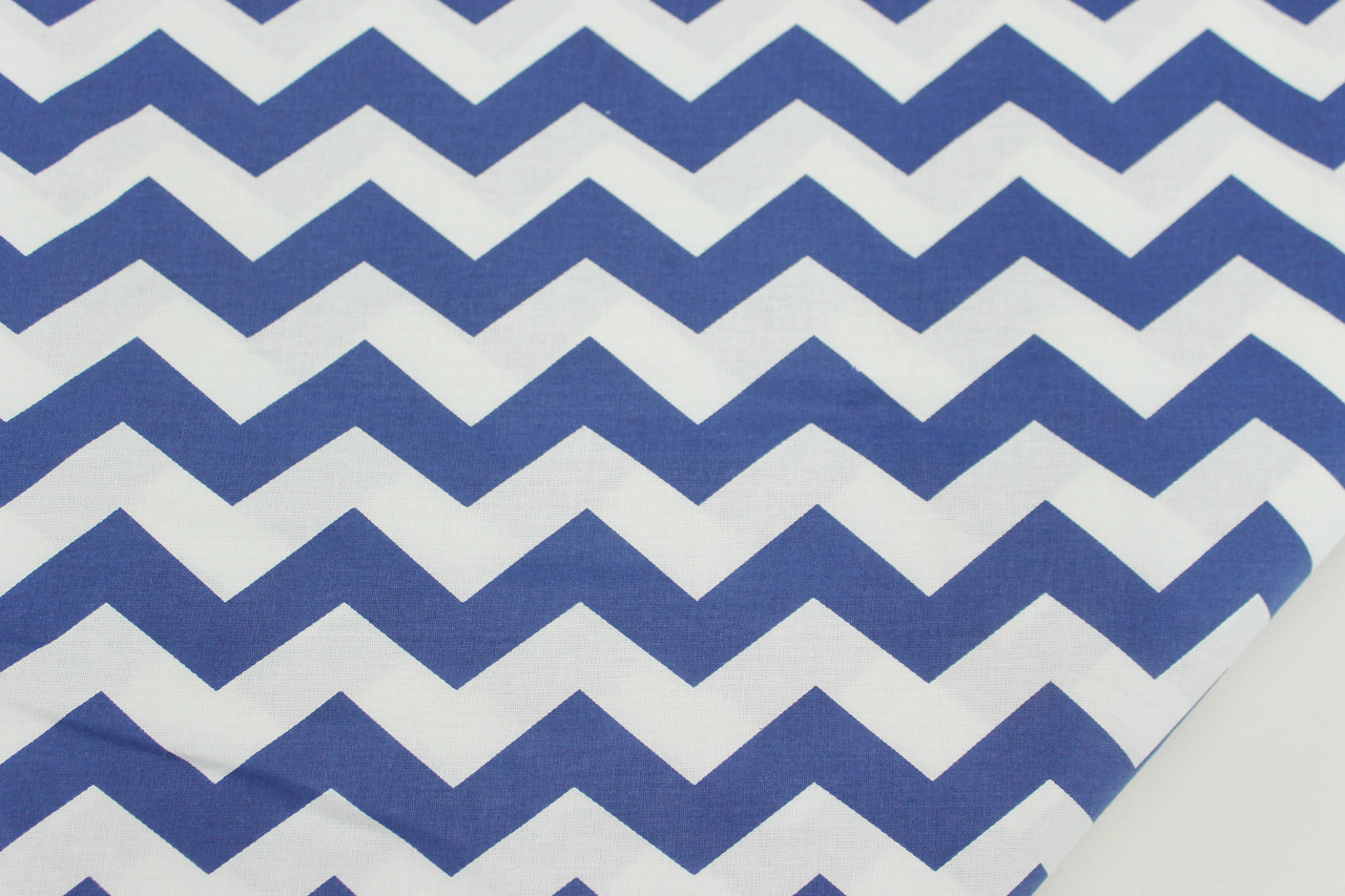 Бавовняна тканина з синім зигзаг 135 г/м2 No441, фото 1