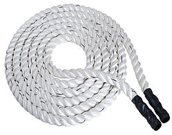 Канат тренувальний для кросфіту 12 м Battle Rope White WCG 50х12 M_1923