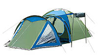 Палатка водонепроницаемая 4 х местная двухслойная Presto Acamper SOLITER 4 PRO зелено-синяя Planetsport