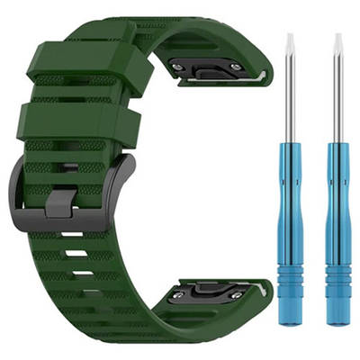 Силіконовий ремінець QuickFit 22мм для Garmin Fenix 7 / 6 / 6 Pro / 5 / 5 Plus зелений